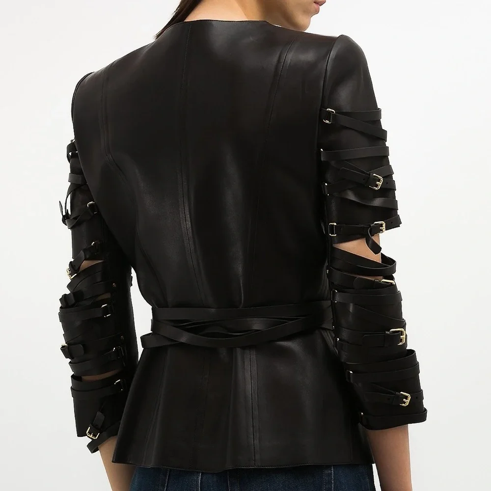 Rare Tom Ford Cut-Out Black Leather Jacket- Spring/Summer 2013 Runway Archival
